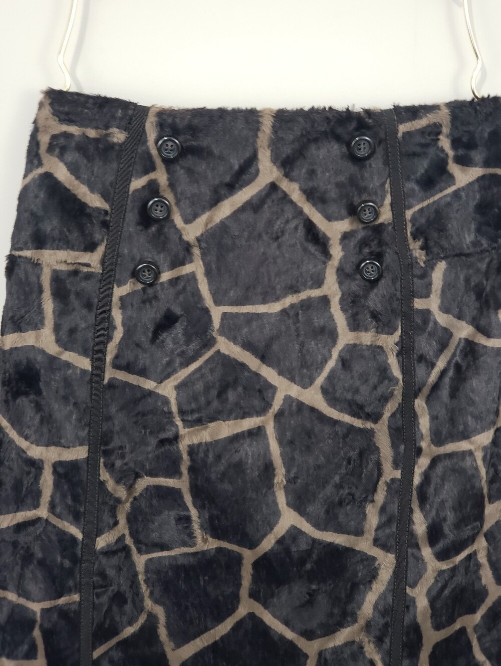 ETCETERA Faux Fur Giraffe Print Pencil Skirt Size 6 - Picture 4 of 11
